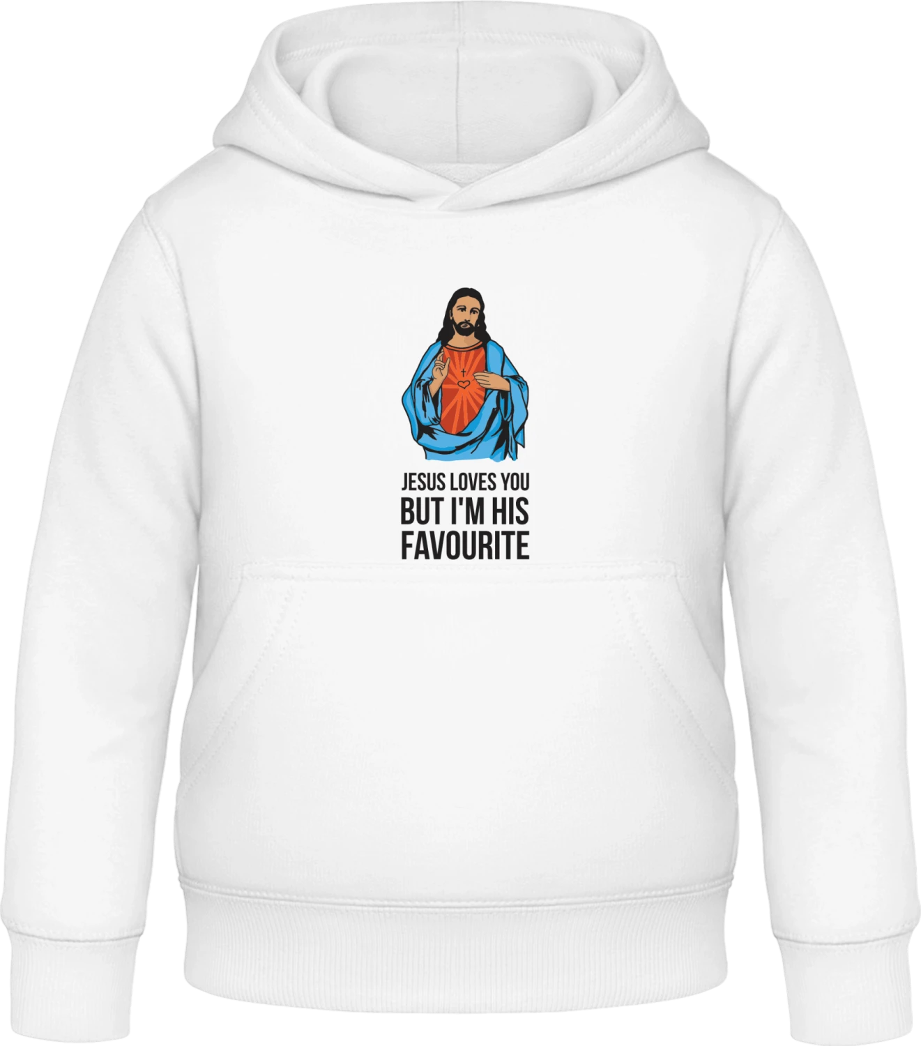 Jesus Loves You But I'm His Favourite - Arctic white Awdis Hoodie Kids - Front