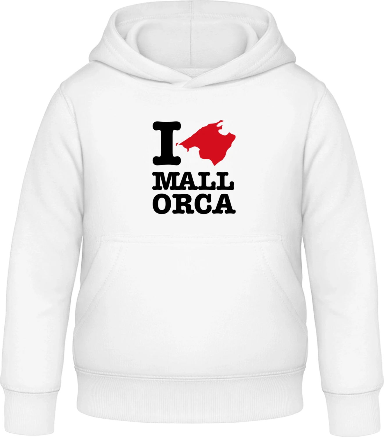 I Love Mallorca - Arctic white Awdis Hoodie Kids - Front