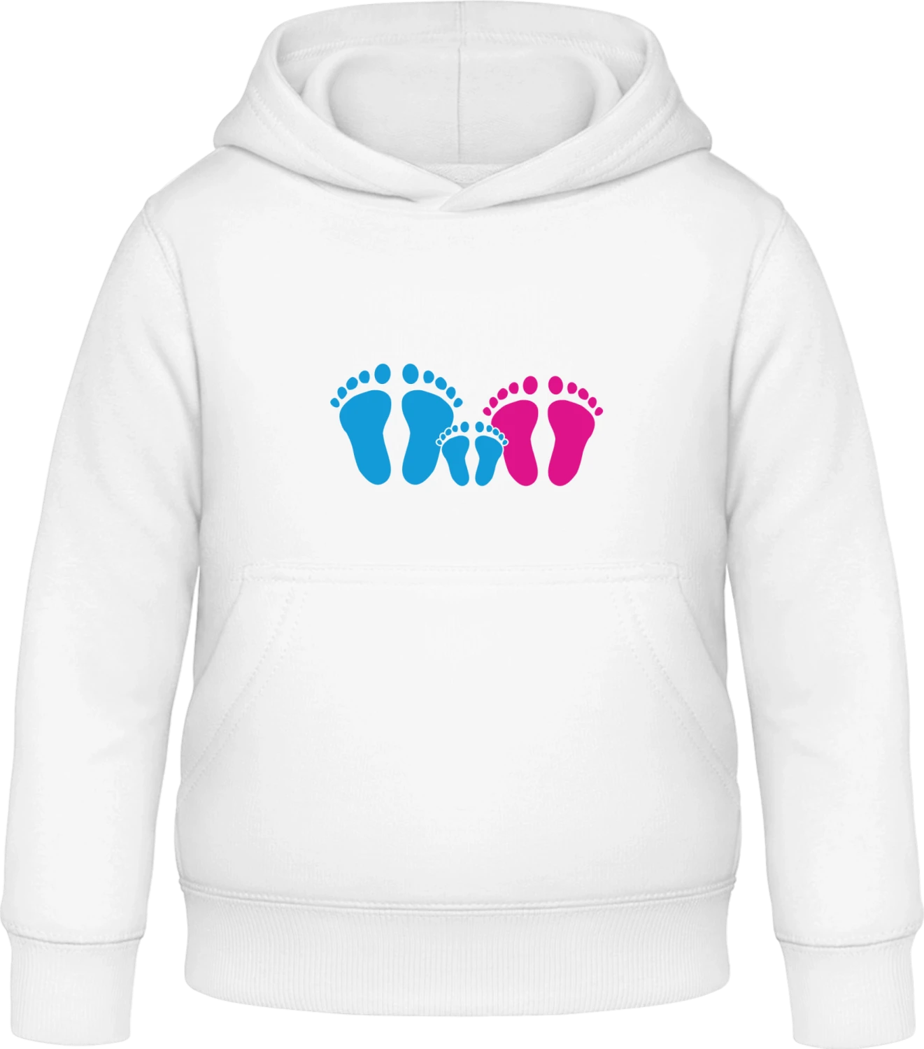 Family Feet Logo - Arctic white Awdis Hoodie Kids - Front