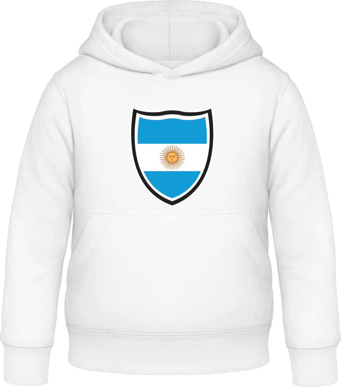 Argentina Flag Shield - Arctic white Awdis Hoodie Kids - Front