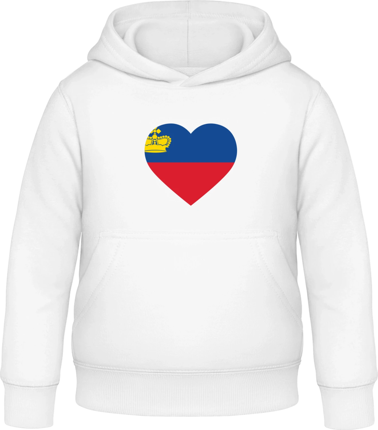 Liechtenstein Heart - Arctic white Awdis Hoodie Kids - Front