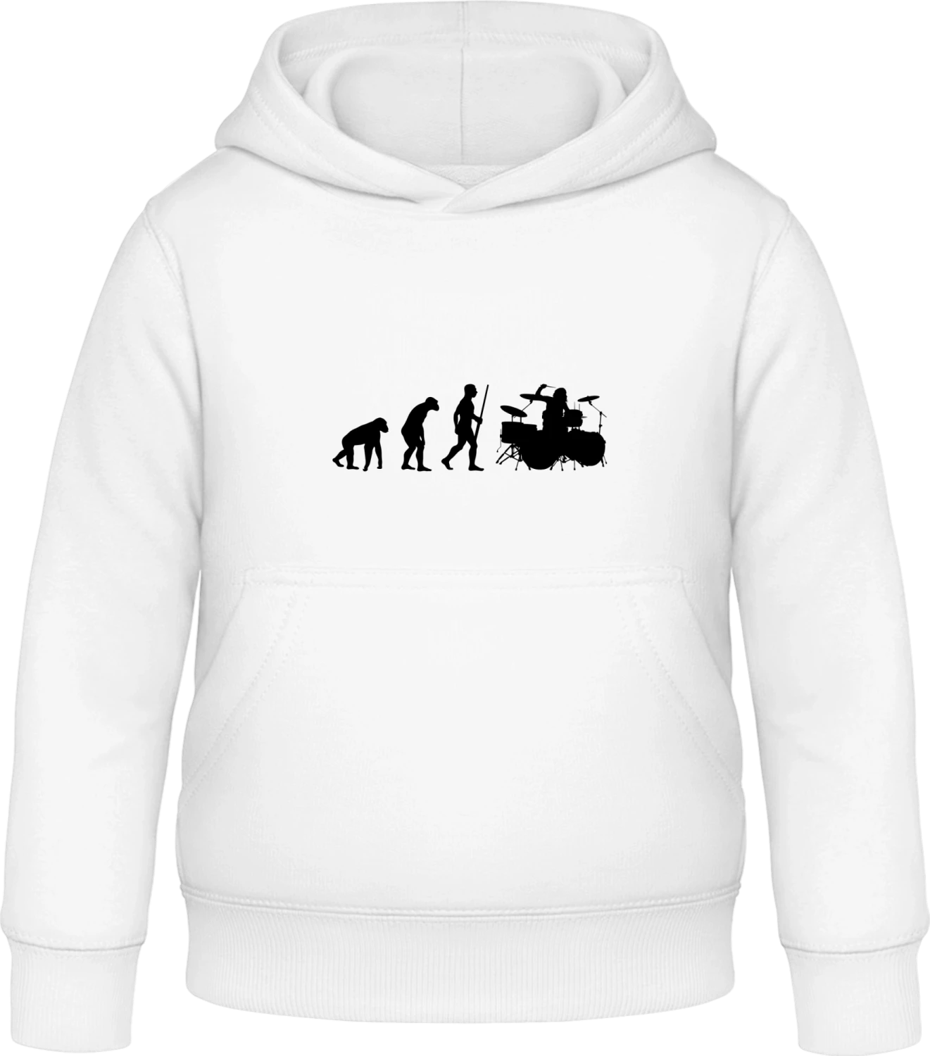 Drummer Girl Evolution - Arctic white Awdis Hoodie Kids - Front