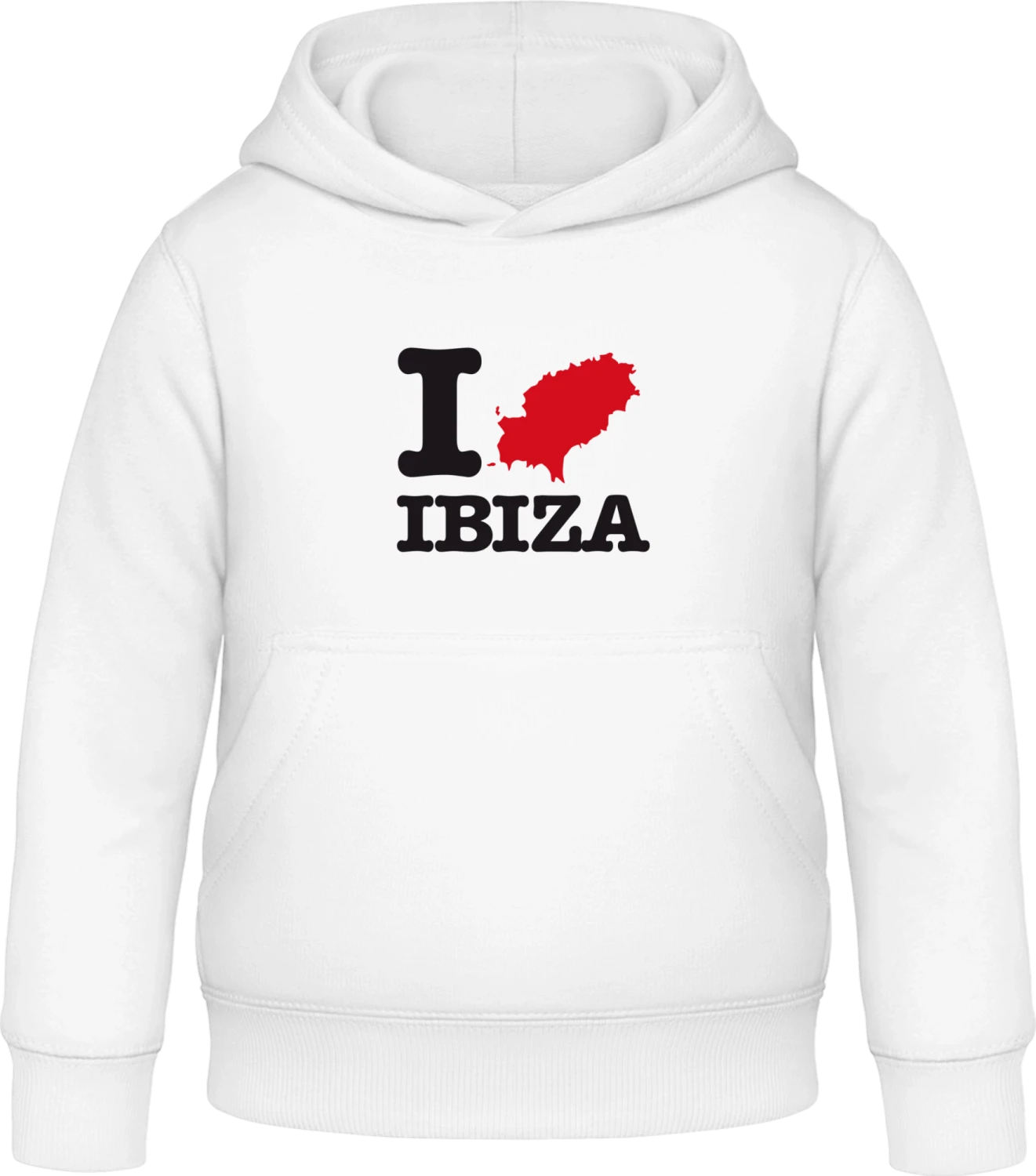 I Love Ibiza - Arctic white Awdis Hoodie Kids - Front