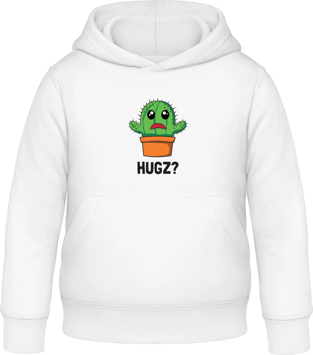 Hugz Cactus - Arctic white Awdis Hoodie Kids - Front