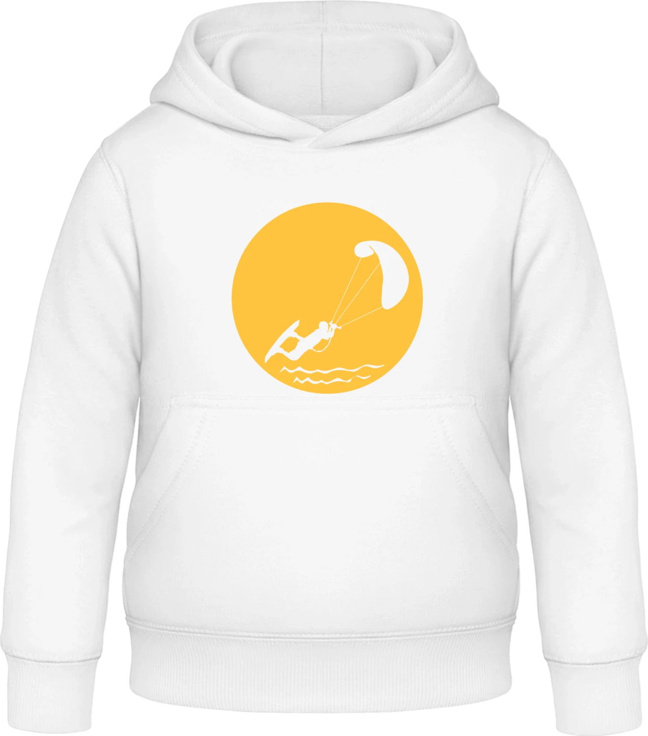 Kitesurfer In Moonlight - Arctic white Awdis Hoodie Kids - Front