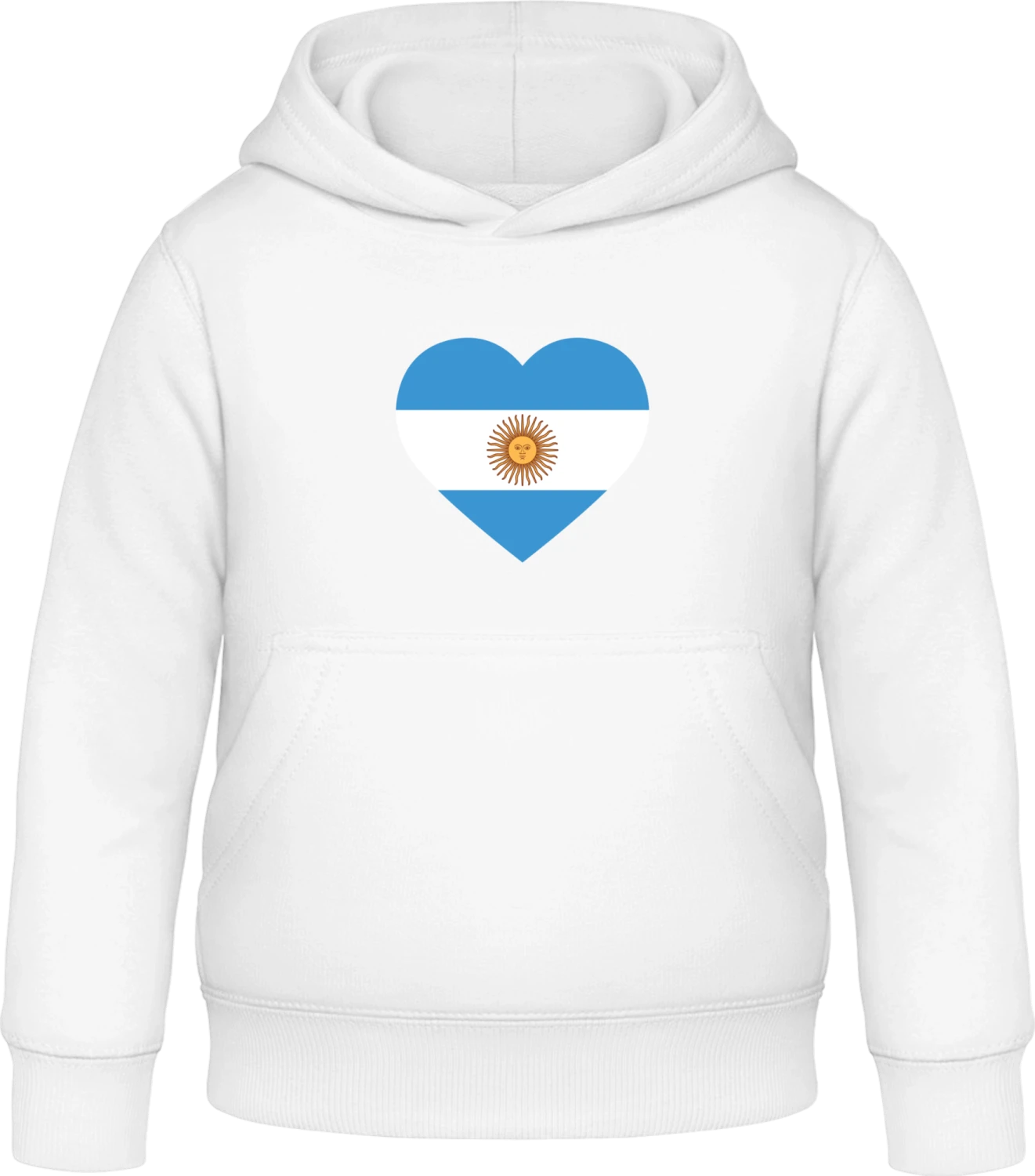 Argentina Heart Flag - Arctic white Awdis Hoodie Kids - Front