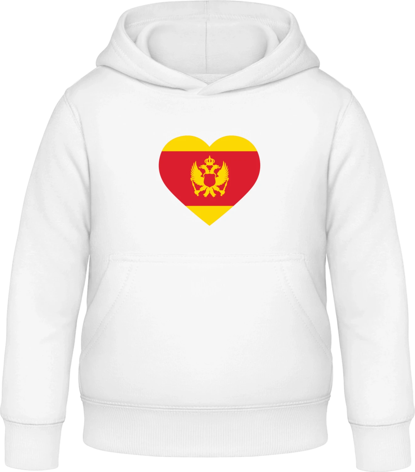 Montenegro Heart Flag - Arctic white Awdis Hoodie Kids - Front