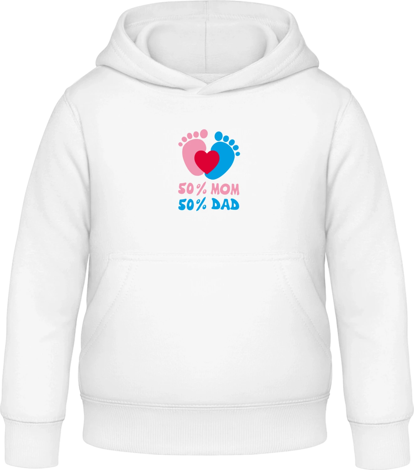 50 Percent Mom 50 Percent Dad - Arctic white Awdis Hoodie Kids - Front