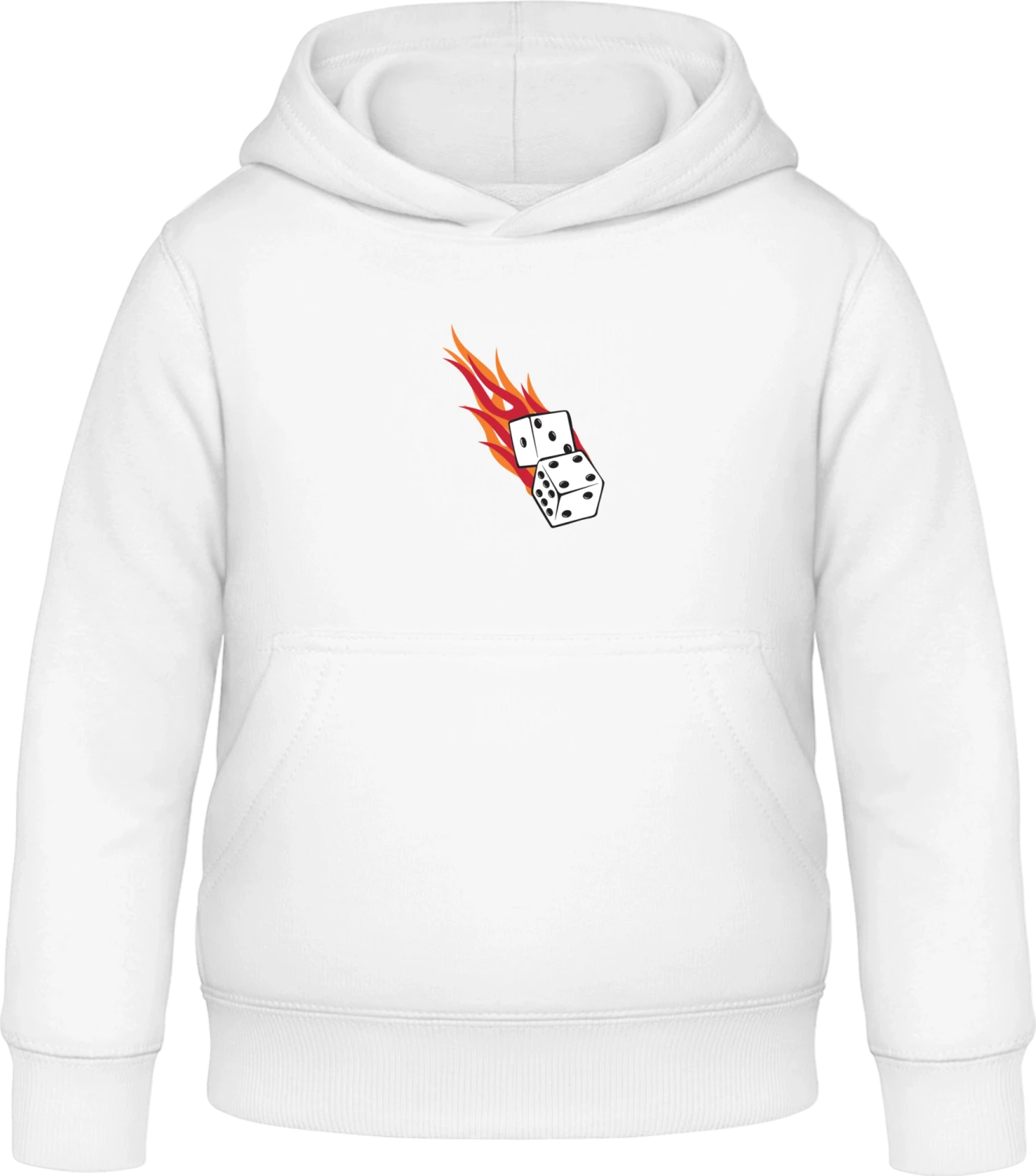 Fire Dices - Arctic white Awdis Hoodie Kids - Front