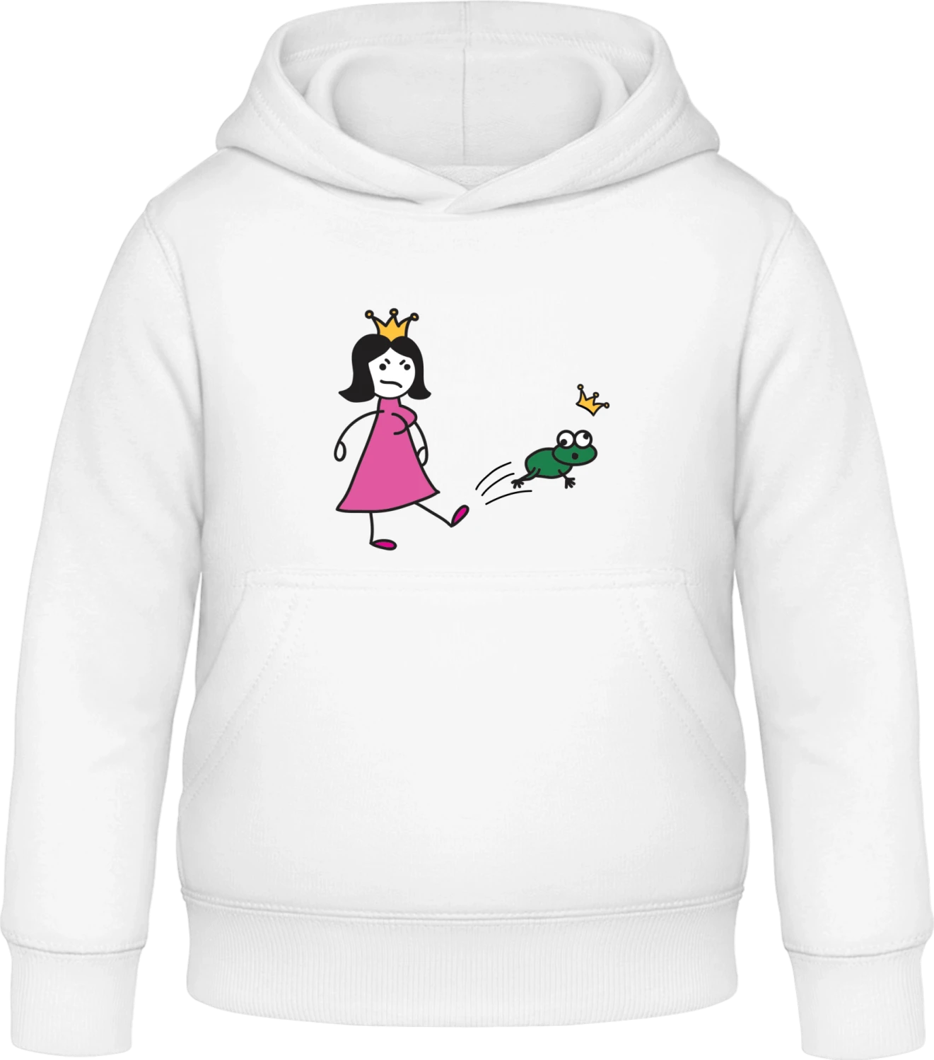 Princess Kicks Off Frog - Arctic white Awdis Hoodie Kids - Front