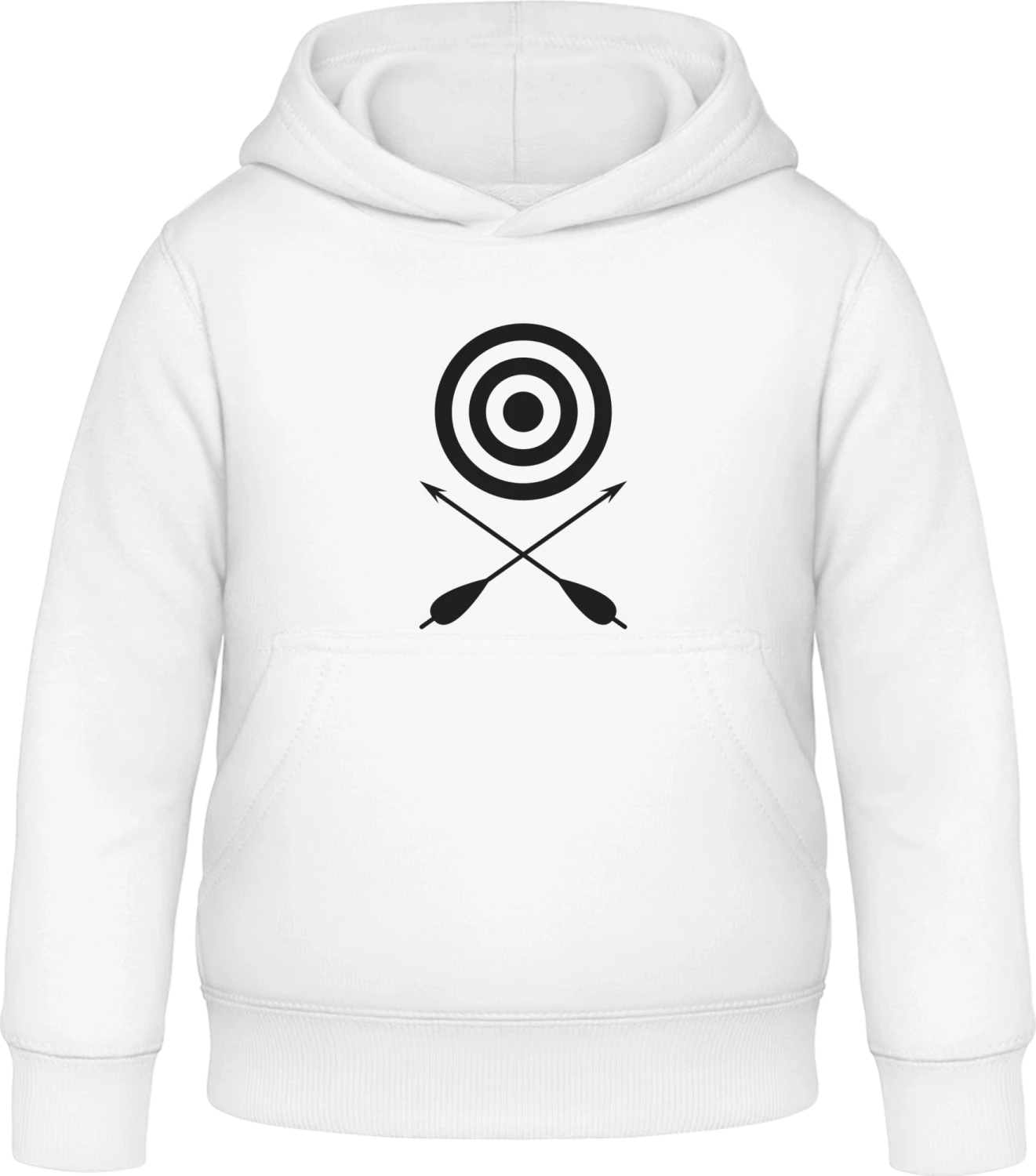 Archery Target And Crossed Arrows - Arctic white Awdis Hoodie Kids - Front