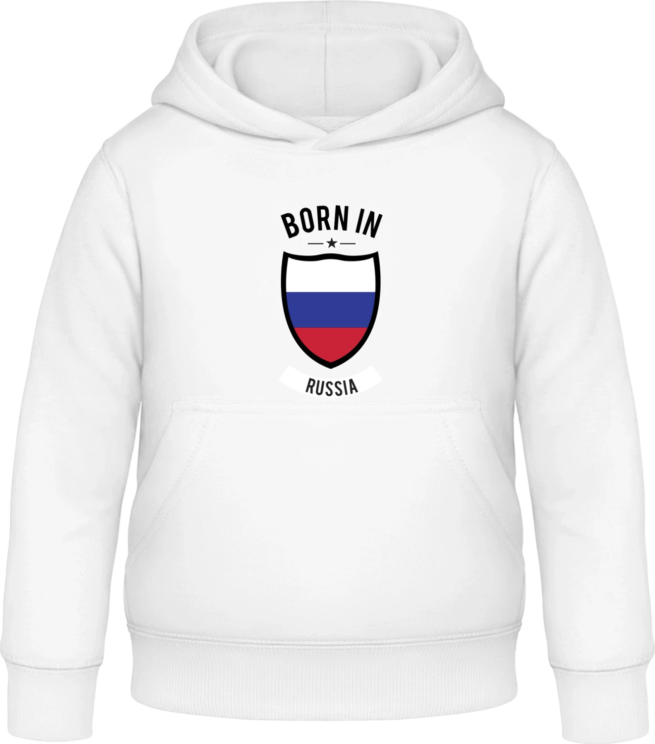 Born in Russia - Arctic white Awdis Hoodie Kids - Front