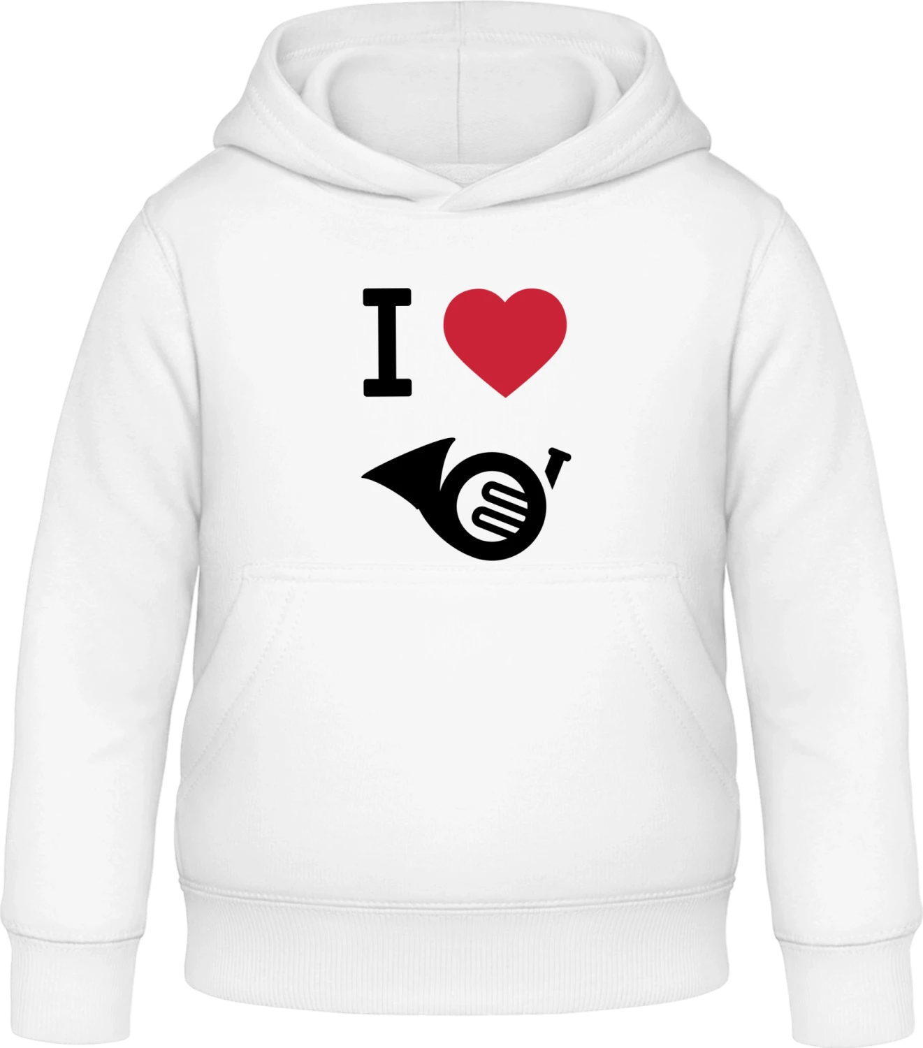 I Heart French Horn - Arctic white Awdis Hoodie Kids - Front