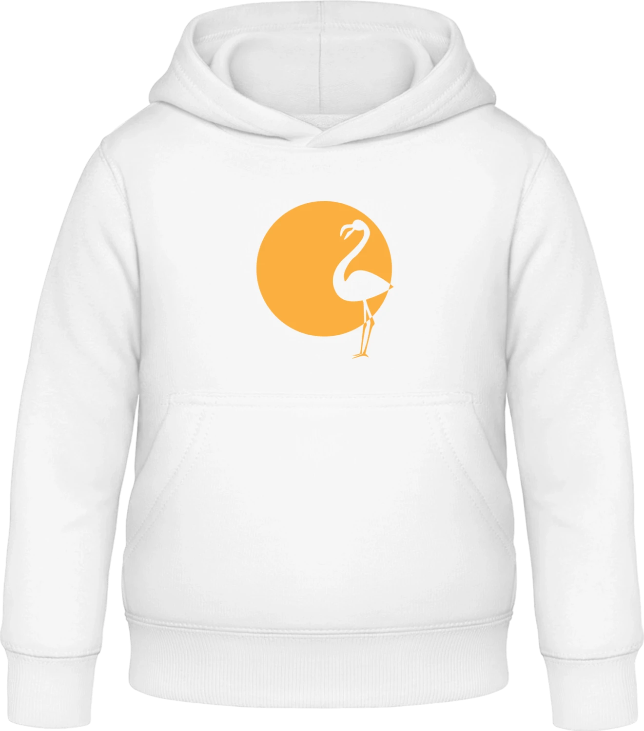 Flamingo Silhouette - Arctic white Awdis Hoodie Kids - Front