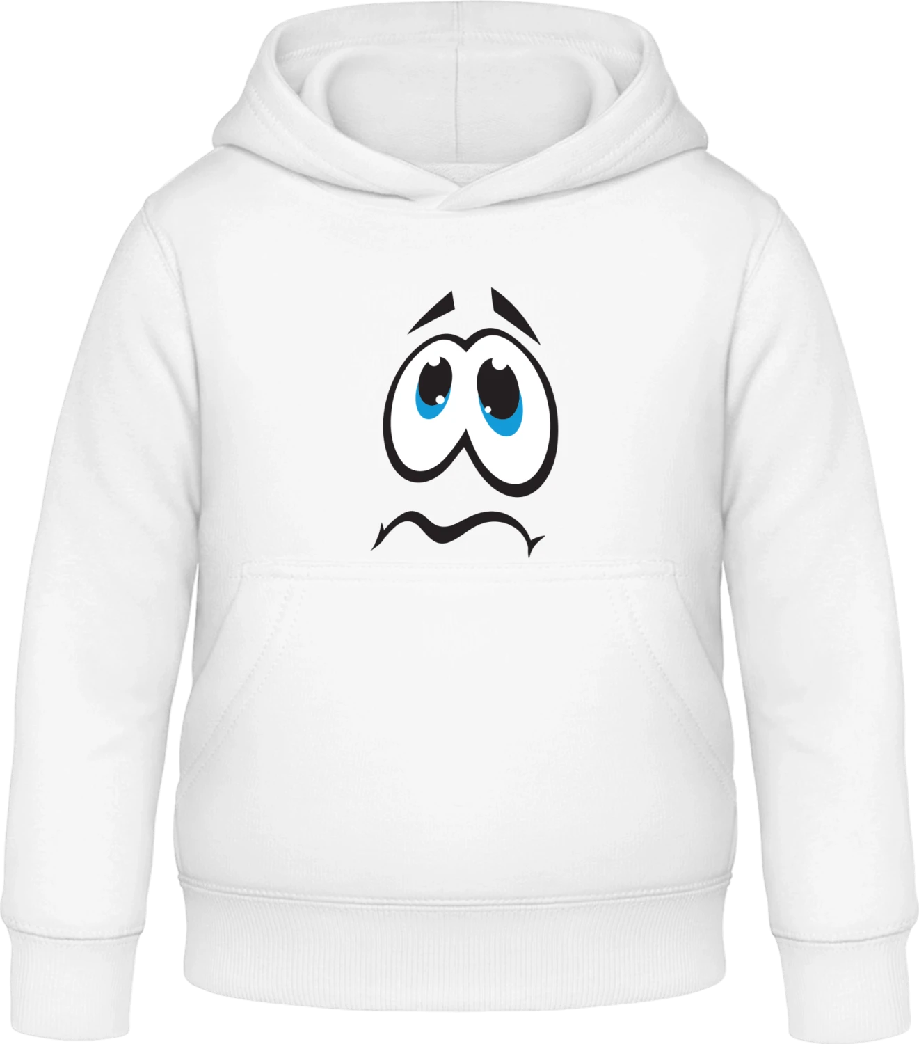 Sad Face - Arctic white Awdis Hoodie Kids - Front