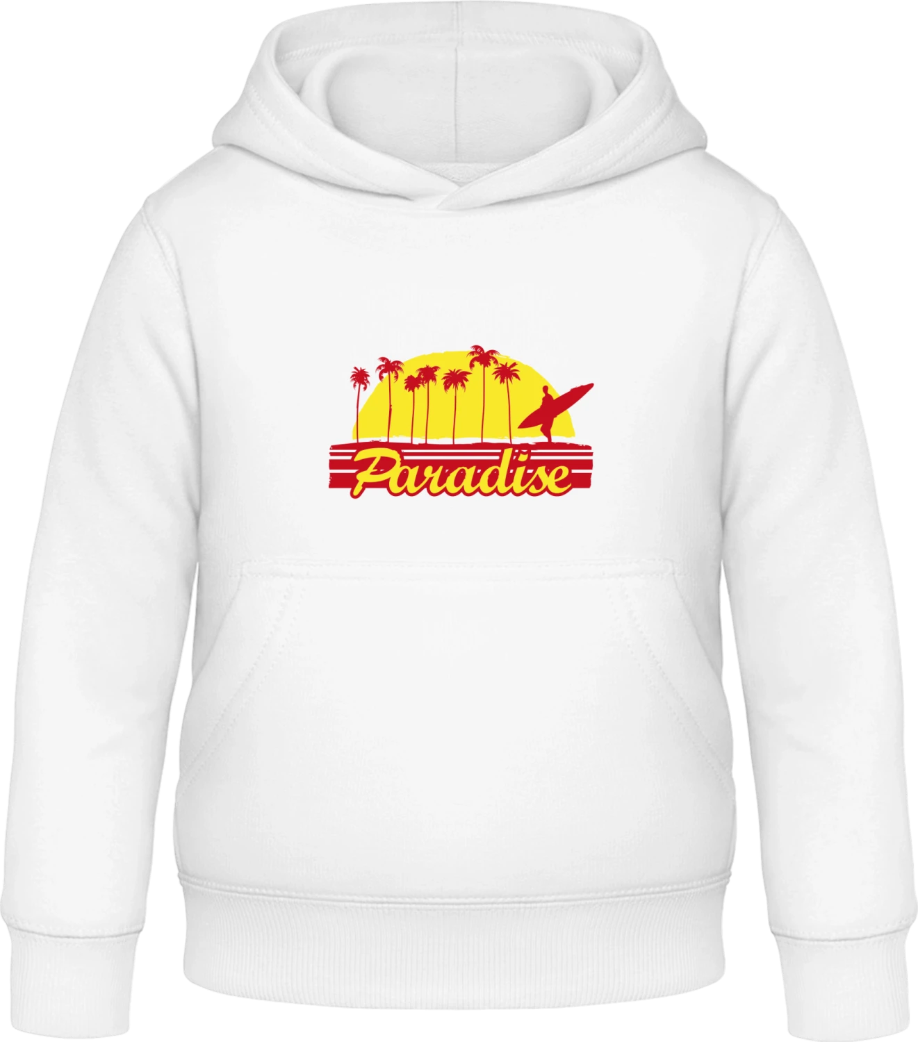 Surf Paradise - Arctic white Awdis Hoodie Kids - Front