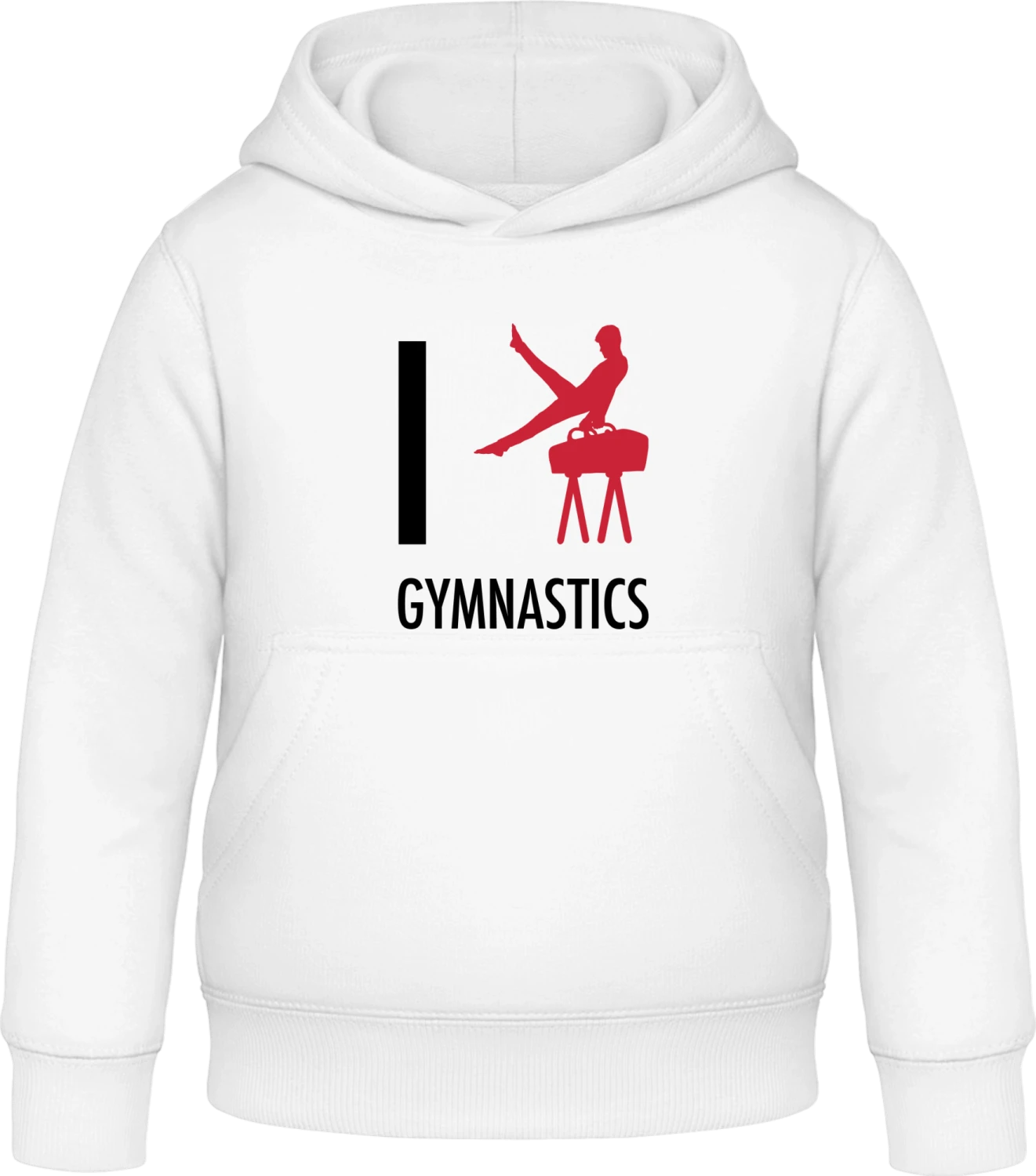 I Love Gym - Arctic white Awdis Hoodie Kids - Front