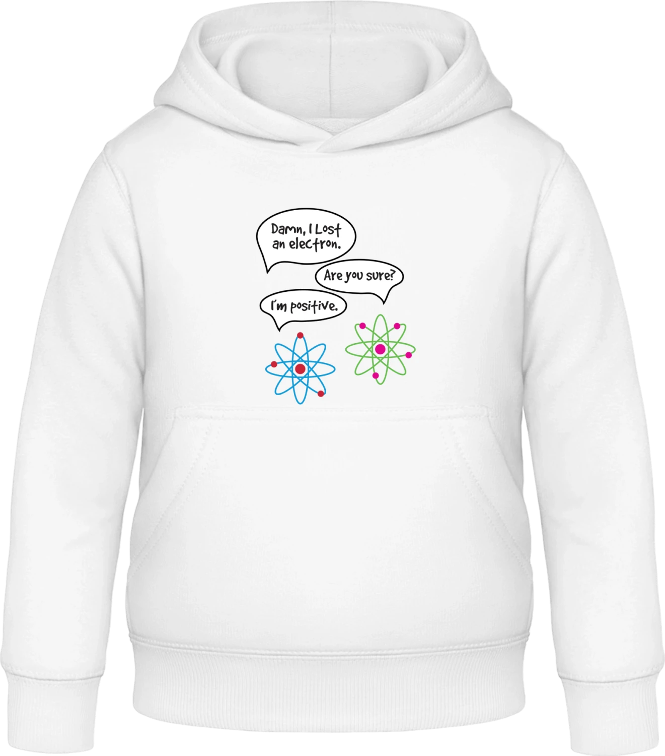 I Lost An Electron - Arctic white Awdis Hoodie Kids - Front