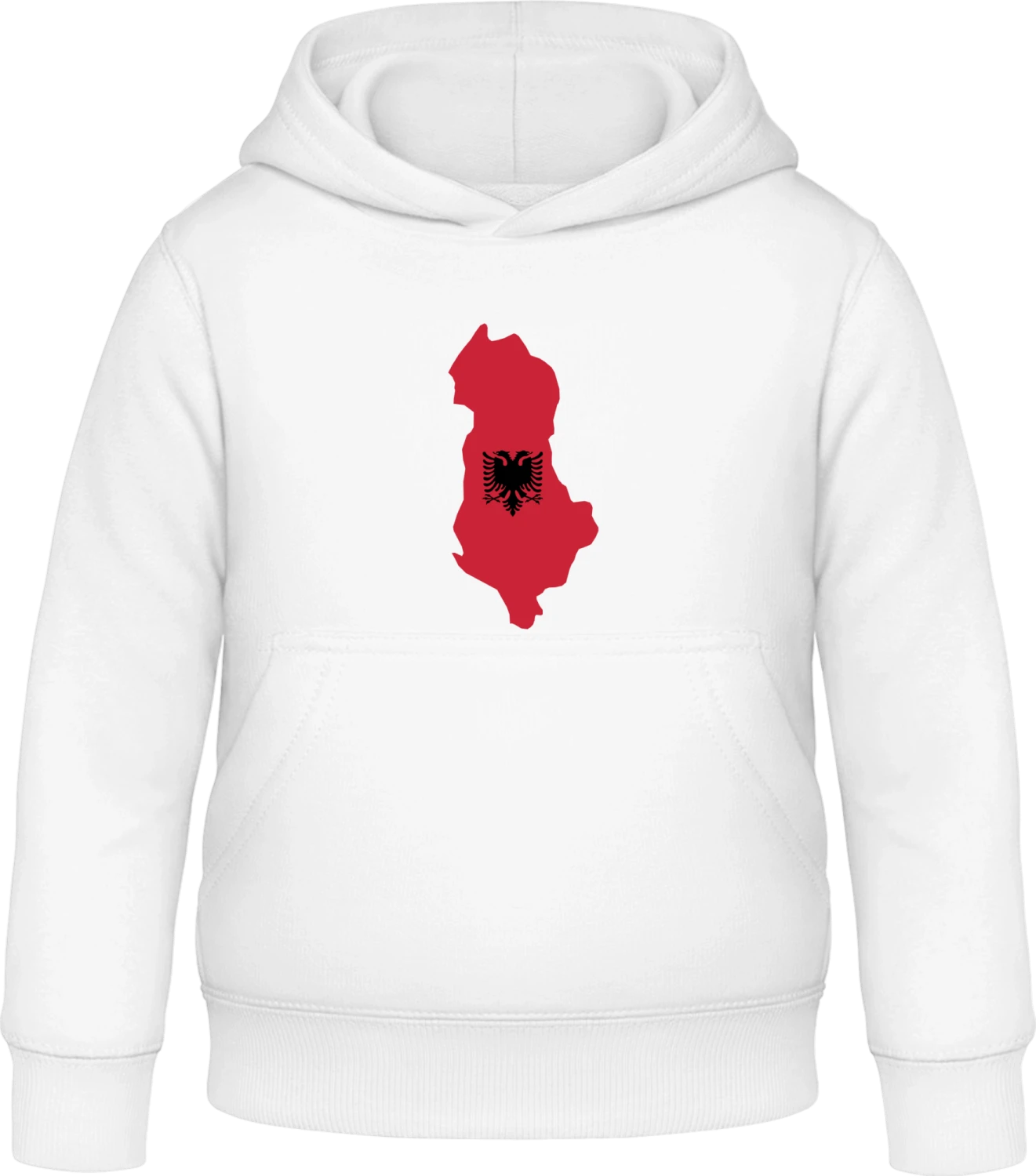 Albania Map Flag - Arctic white Awdis Hoodie Kids - Front