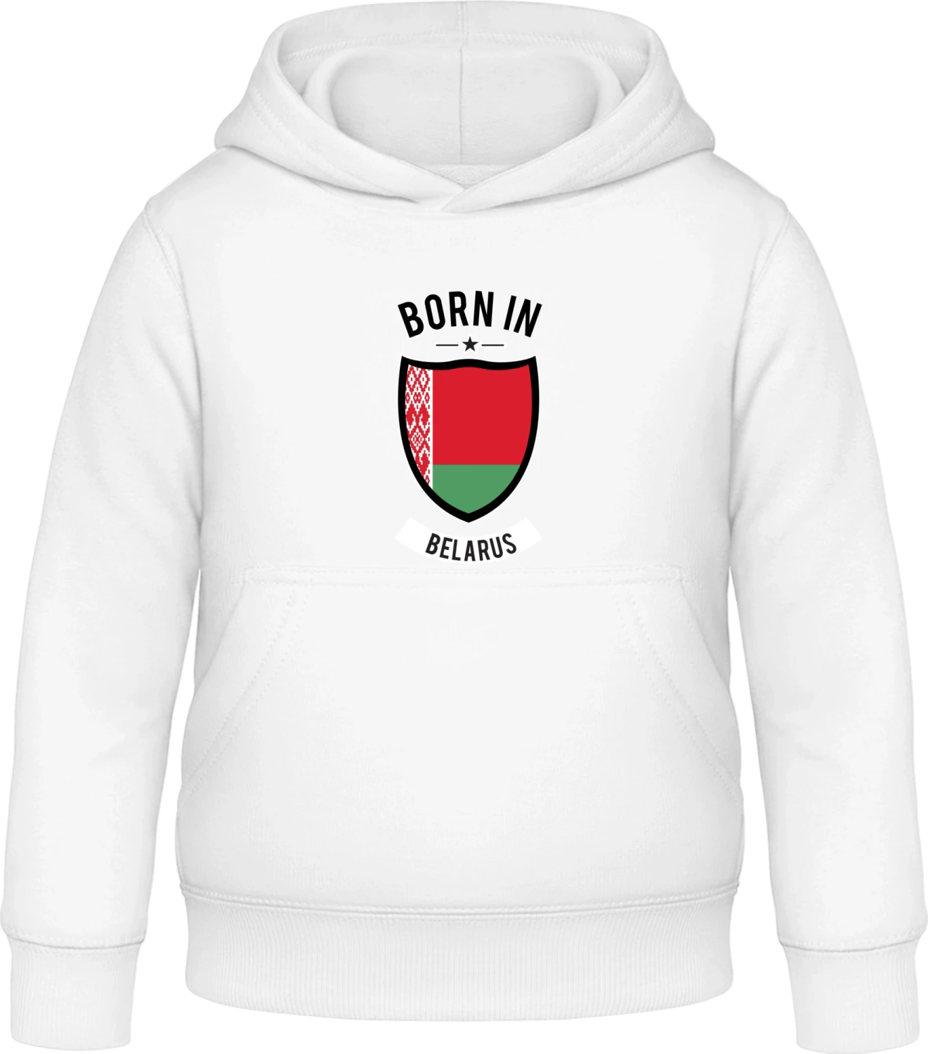 Born in Belarus - Arctic white Awdis Hoodie Kids - Front