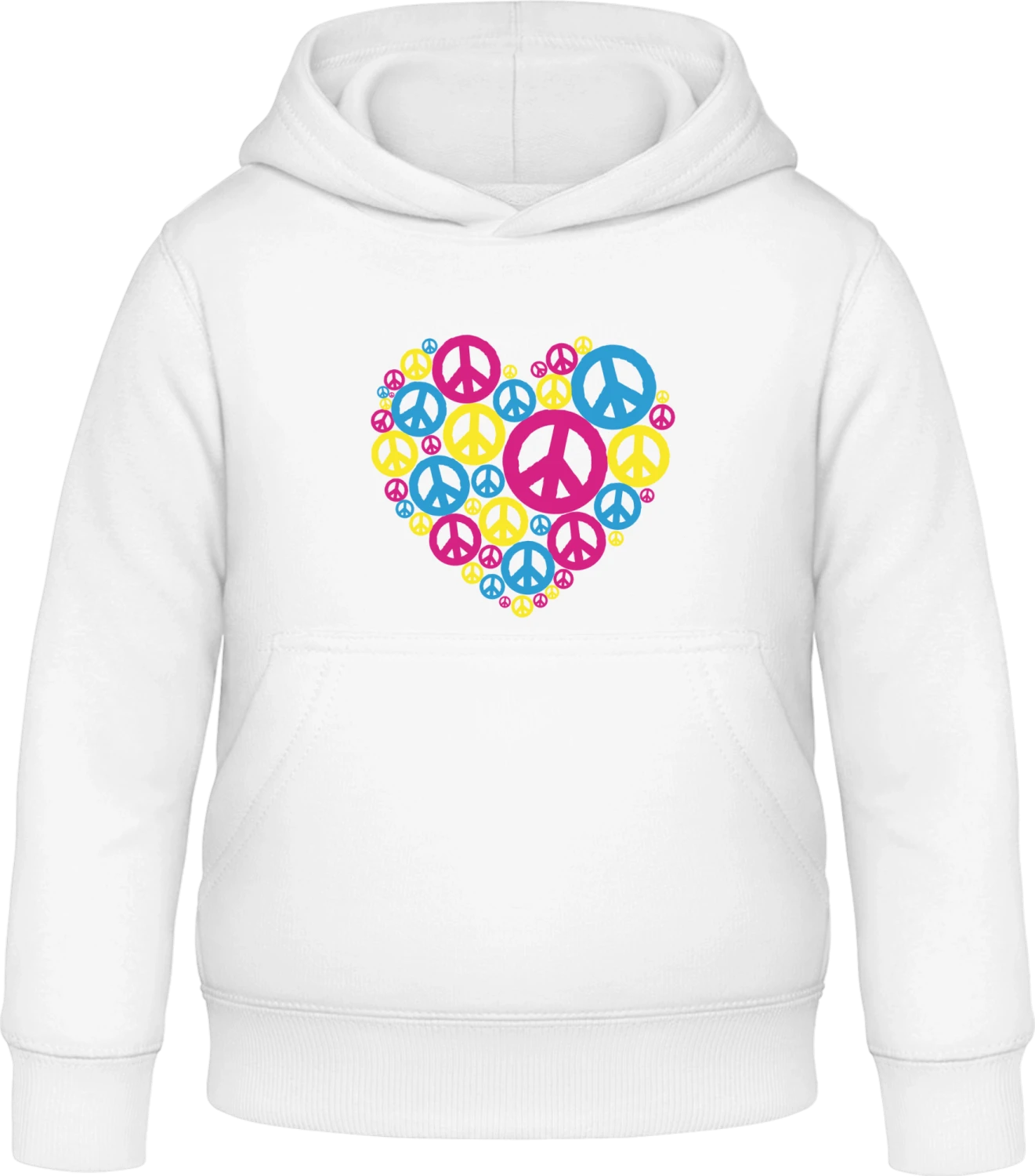 Love Peace - Arctic white Awdis Hoodie Kids - Front