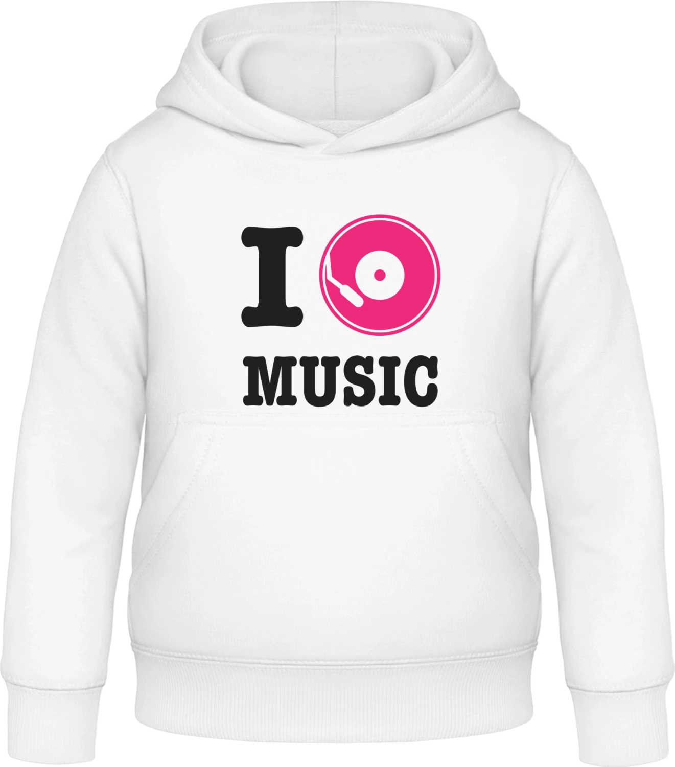 I Love Music - Arctic white Awdis Hoodie Kids - Front