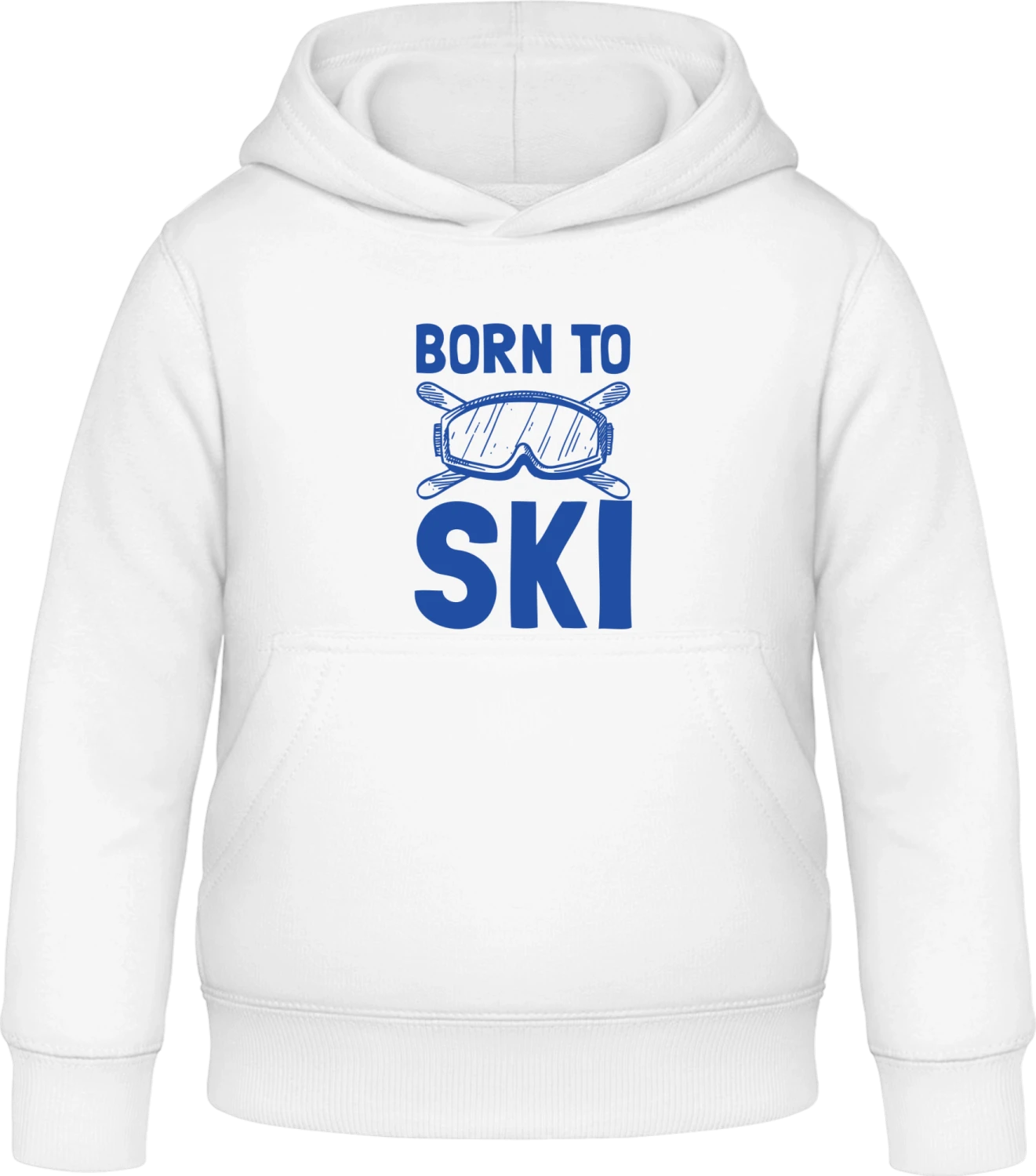 Born To Ski Logo - Arctic white Awdis Hoodie Kids - Front