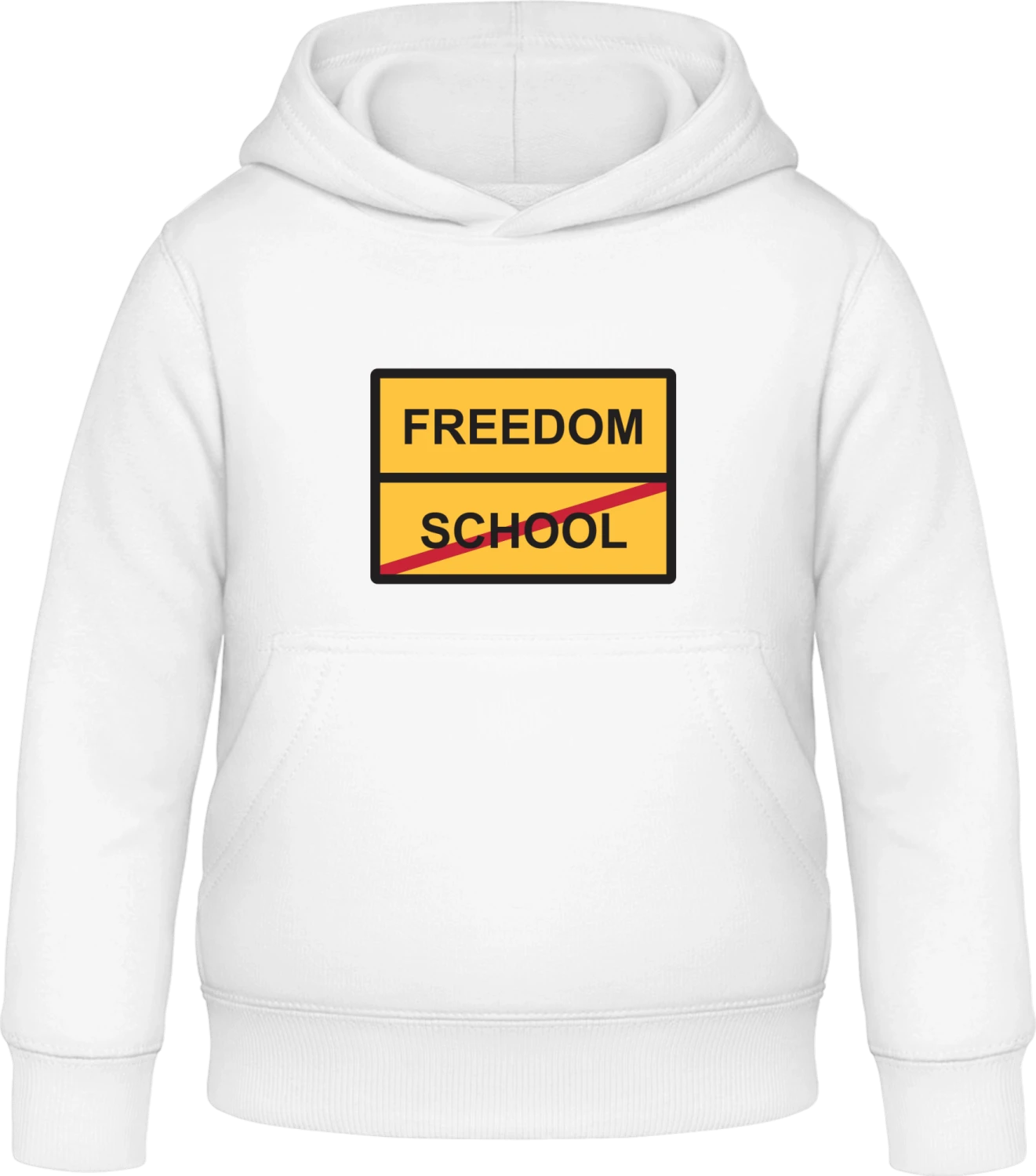 Freedom vs School - Arctic white Awdis Hoodie Kids - Front