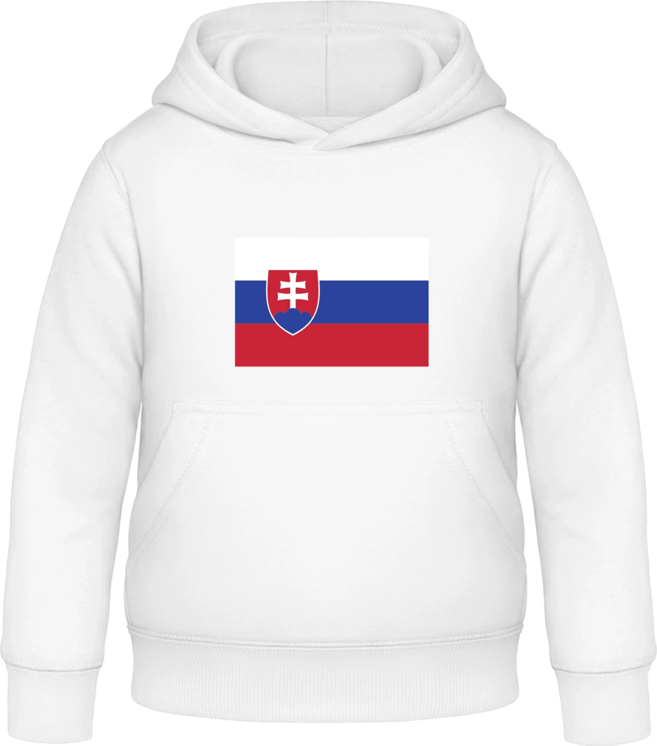 Slovakia Flag - Arctic white Awdis Hoodie Kids - Front