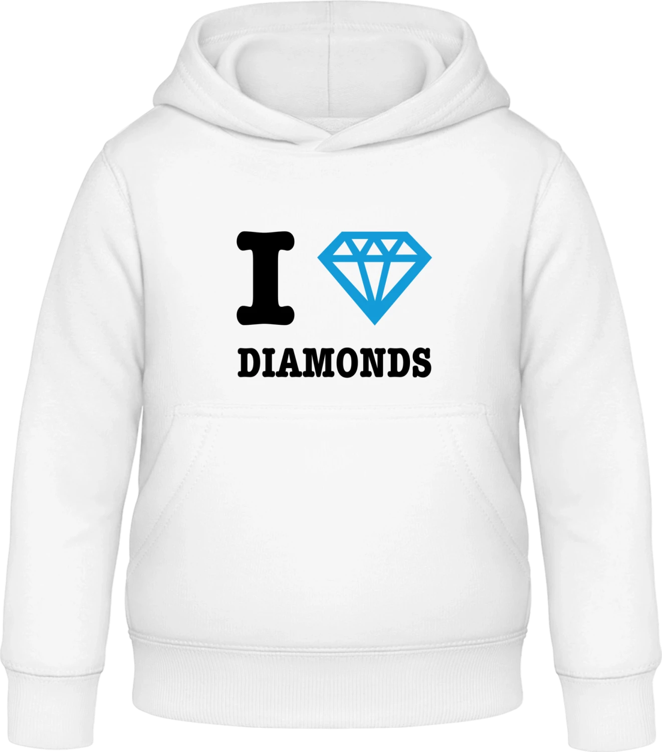 I Love Diamonds - Arctic white Awdis Hoodie Kids - Front