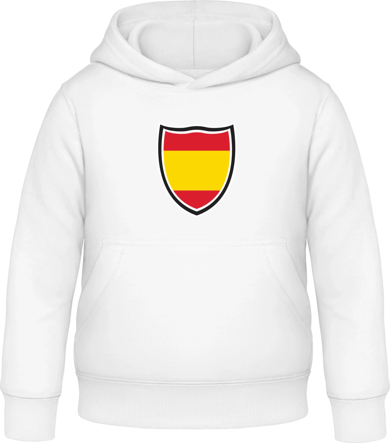 Spain Shield Flag - Arctic white Awdis Hoodie Kids - Front