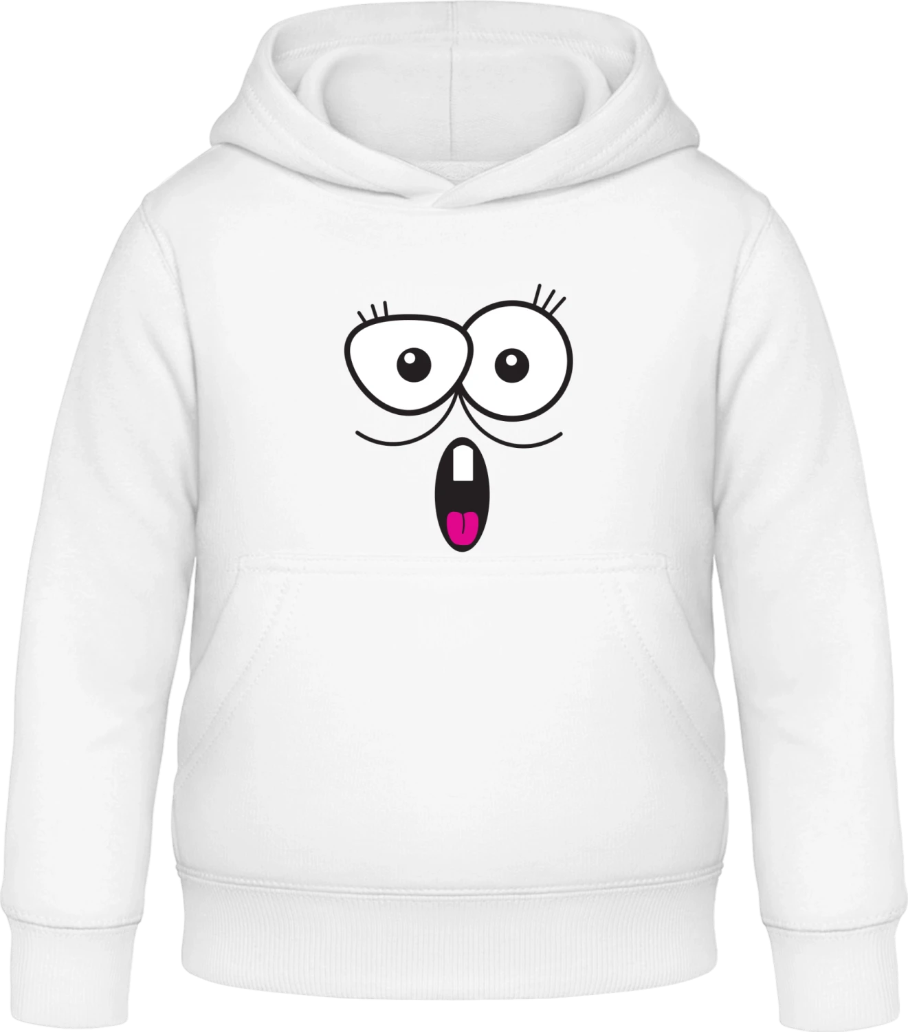 Comic Face Monster - Arctic white Awdis Hoodie Kids - Front