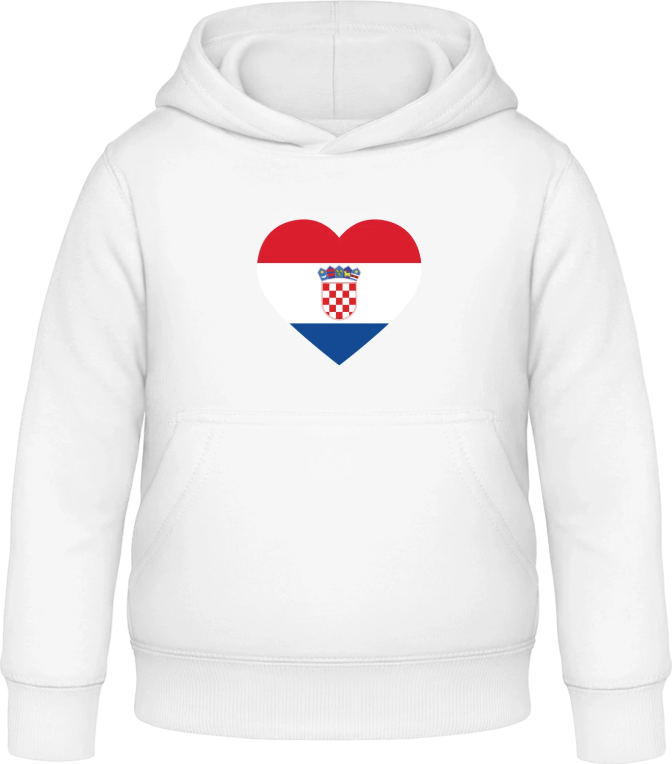 Croatia Heart - Arctic white Awdis Hoodie Kids - Front