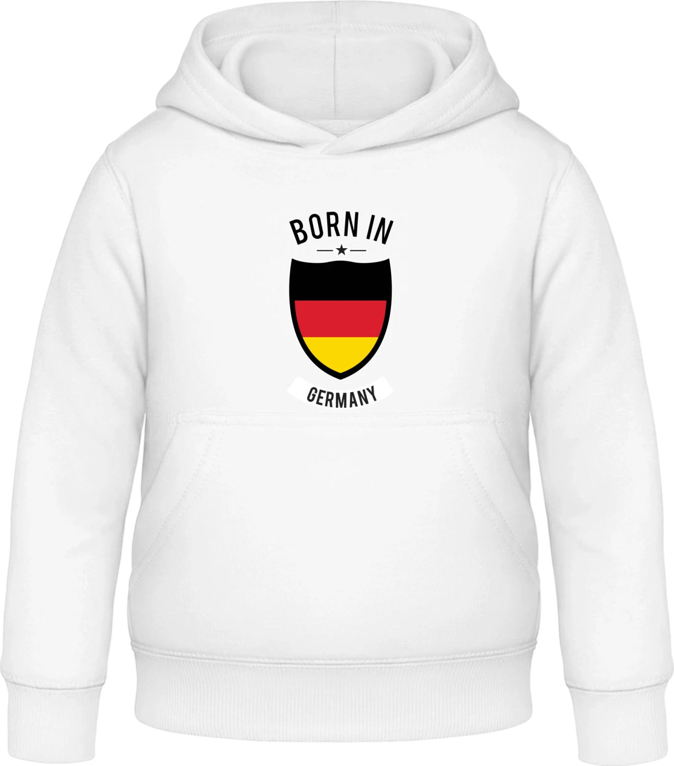 Born in Germany Star - Arctic white Awdis Hoodie Kids - Front