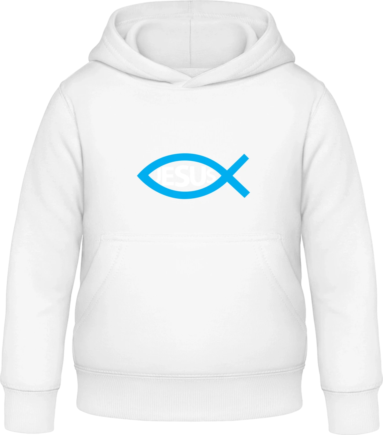 Jesus Ichthys Fish - Arctic white Awdis Hoodie Kids - Front