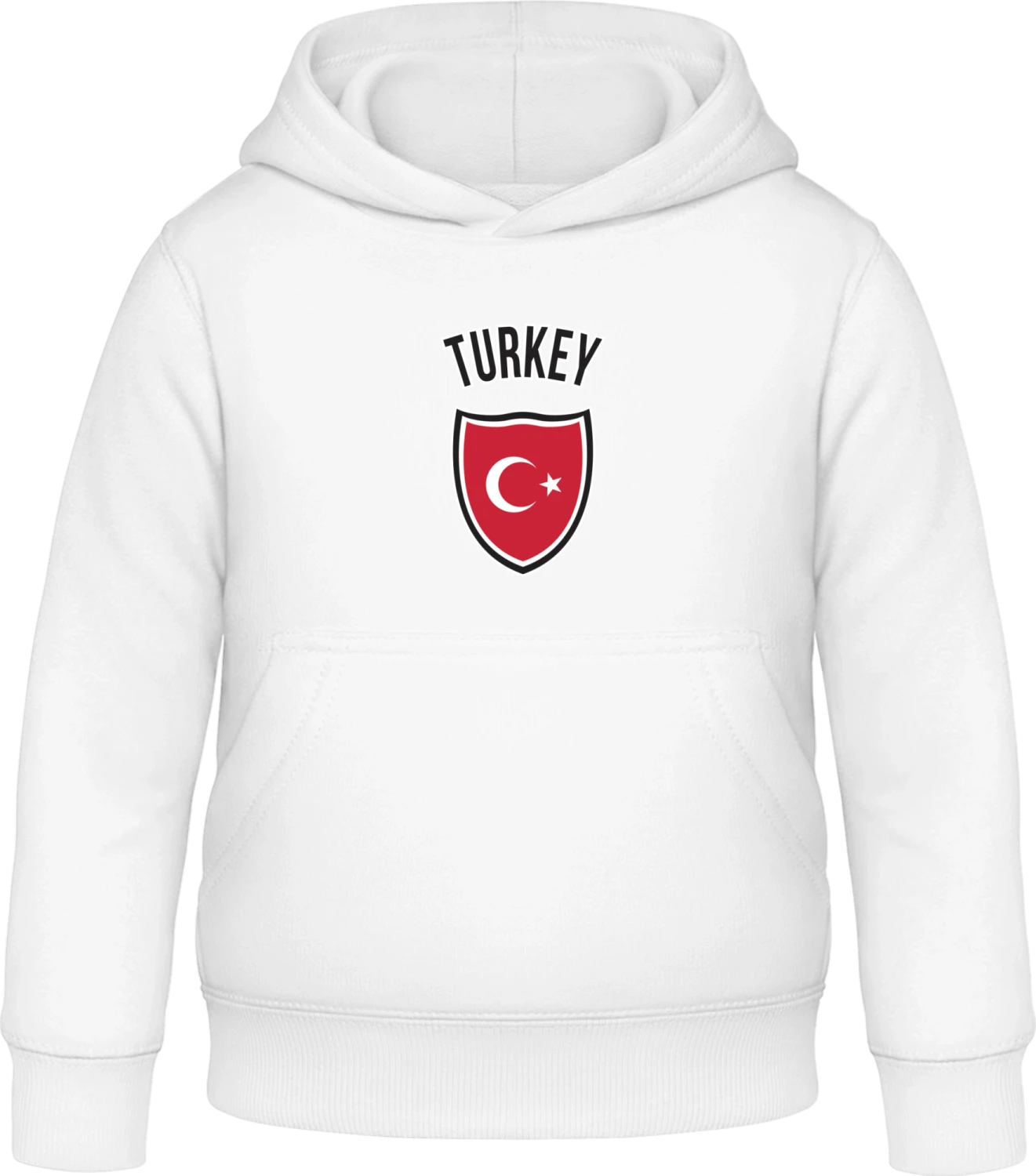 Turkey Flag Shield - Arctic white Awdis Hoodie Kids - Front