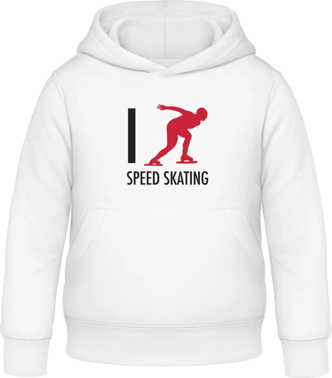 I Love Speed Skating - Arctic white Awdis Hoodie Kids - Front