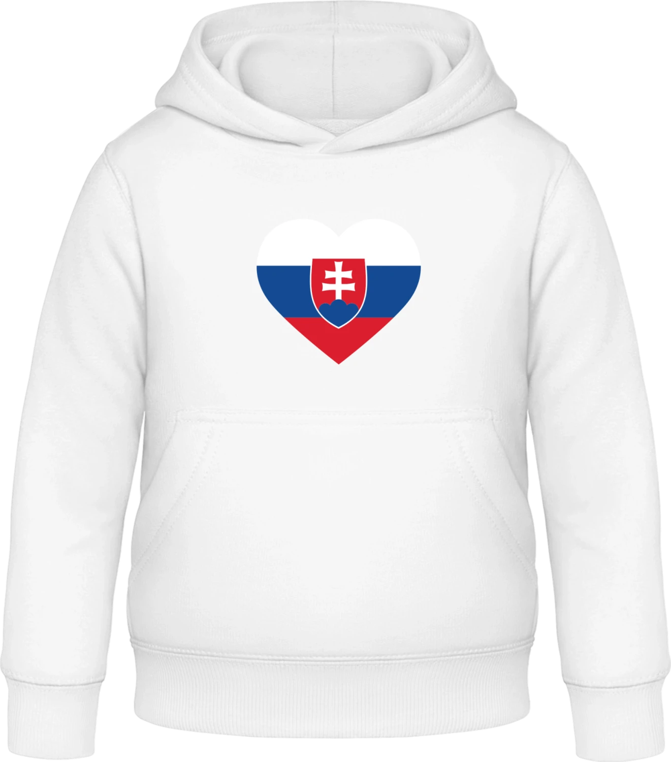 Slovakia Heart Flag - Arctic white Awdis Hoodie Kids - Front