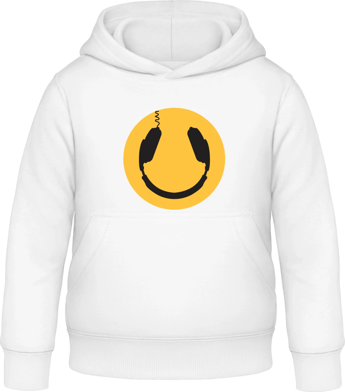 DJ Headphones Smiley - Arctic white Awdis Hoodie Kids - Front