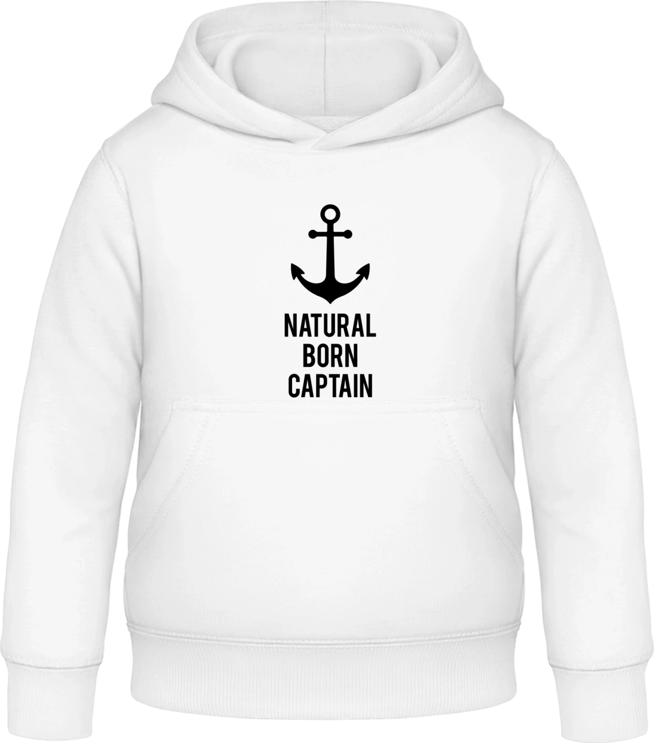 Natural Born Captain - Arctic white Awdis Hoodie Kids - Front