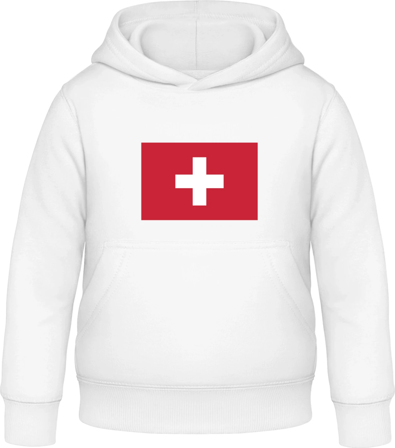 Swiss Flag - Arctic white Awdis Hoodie Kids - Front