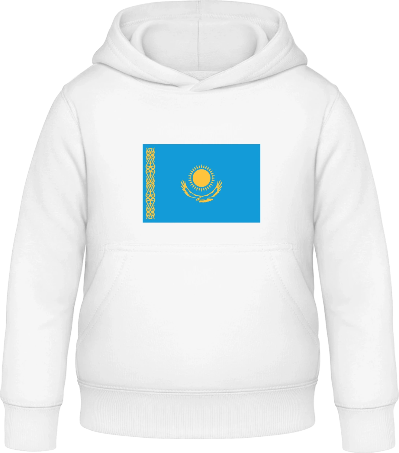 Flag of Kazakhstan - Arctic white Awdis Hoodie Kids - Front