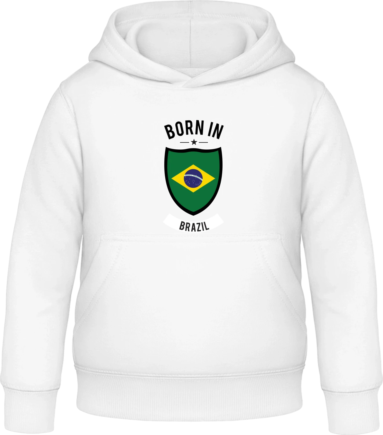 Born in Brazil - Arctic white Awdis Hoodie Kids - Front