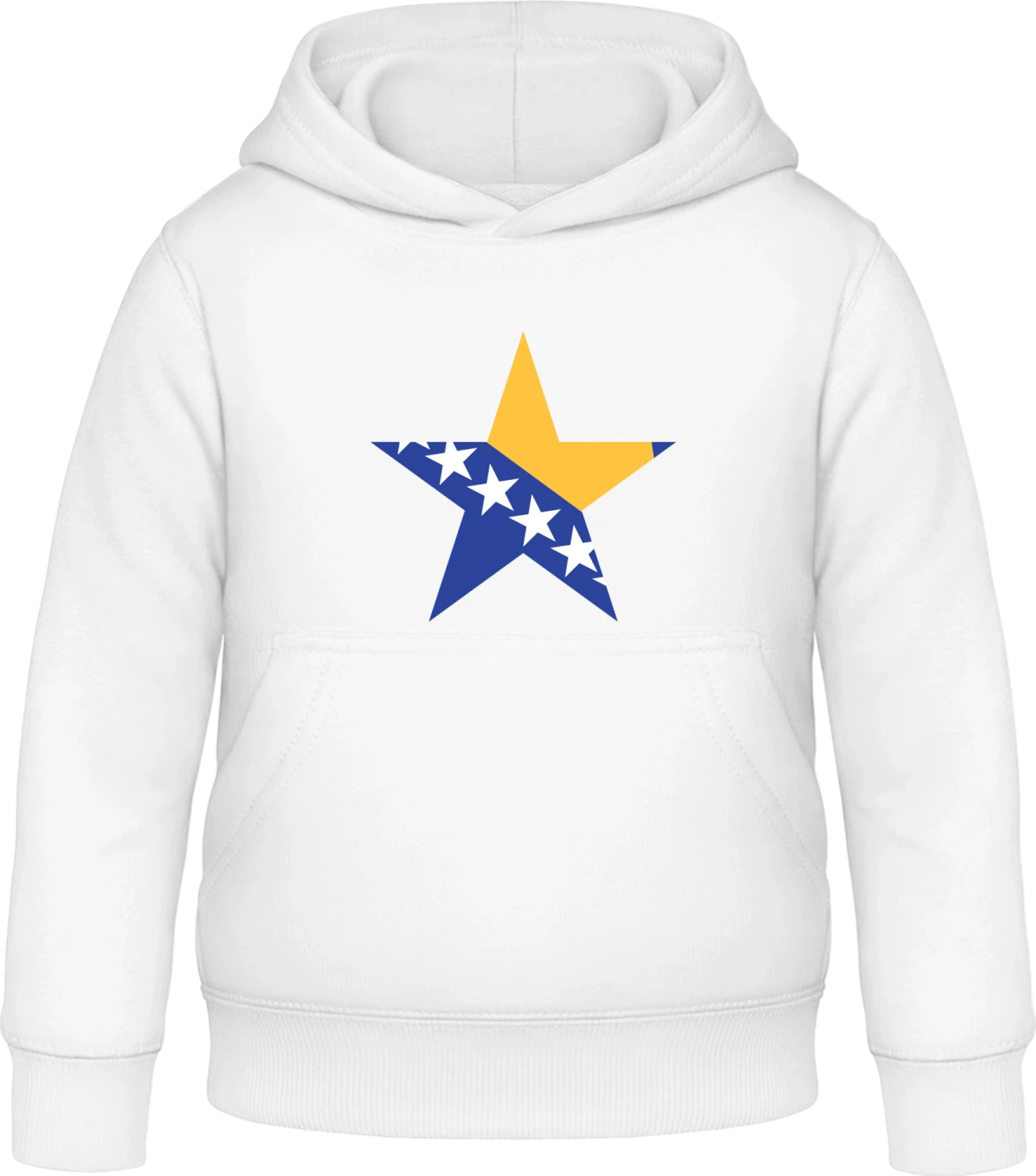 Bosnian Star - Arctic white Awdis Hoodie Kids - Front