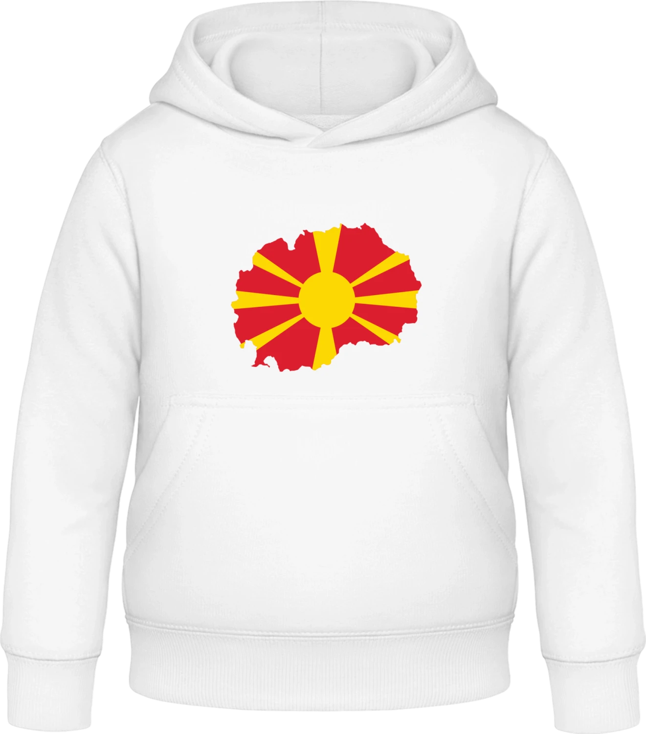 Macedonia - Arctic white Awdis Hoodie Kids - Front