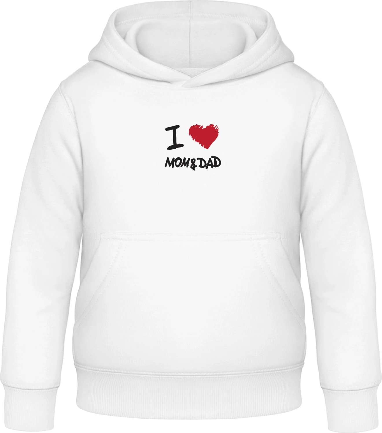 I Love Mom And Dad - Arctic white Awdis Hoodie Kids - Front