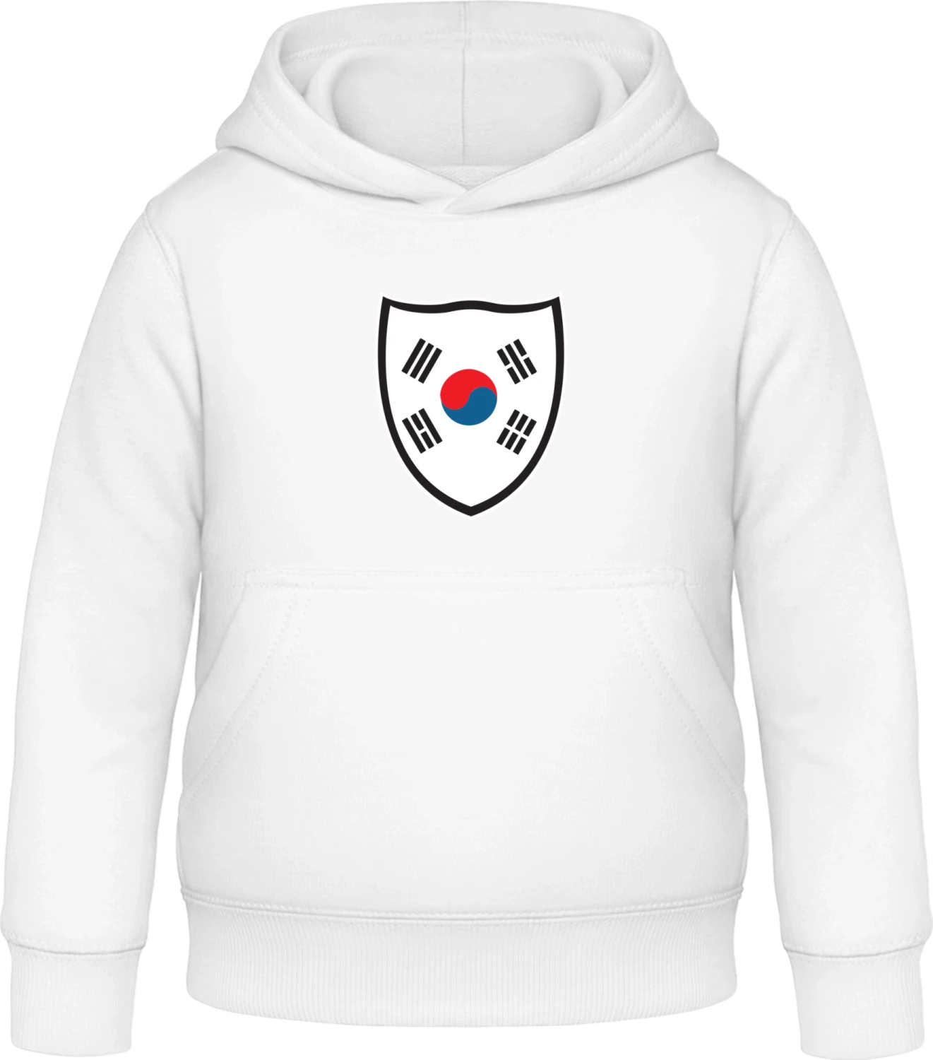 South Korea Shield Flag - Arctic white Awdis Hoodie Kids - Front