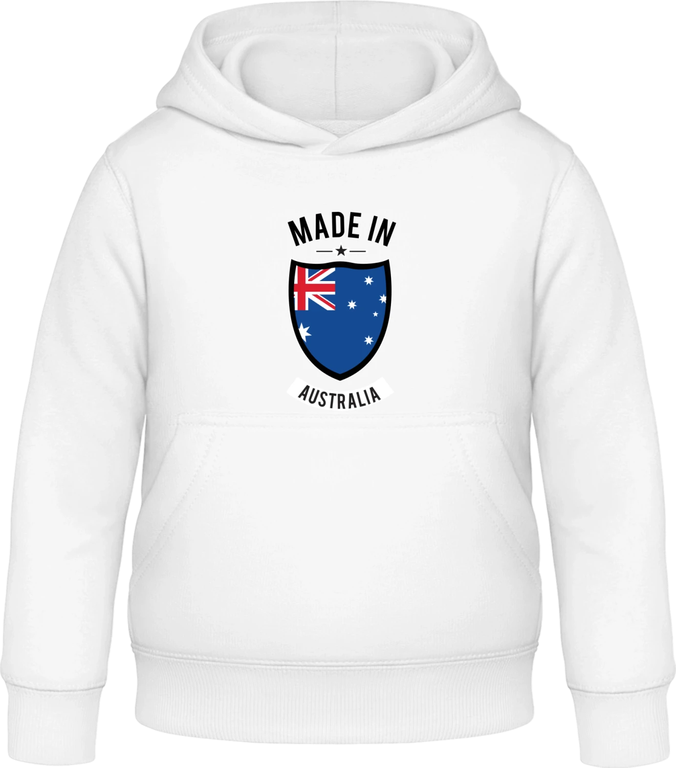 Made in Australia - Arctic white Awdis Hoodie Kids - Front