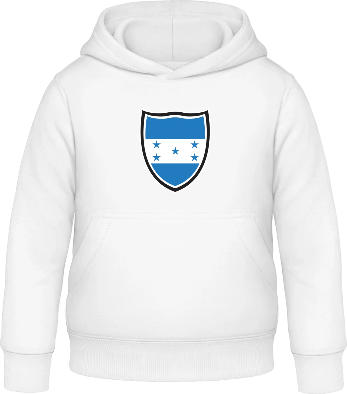 Honduras Flag Shield - Arctic white Awdis Hoodie Kids - Front