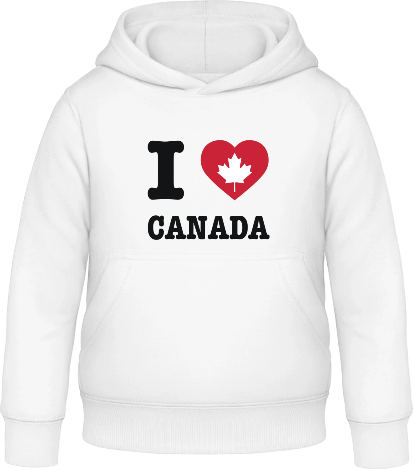 I Love Canada - Arctic white Awdis Hoodie Kids - Front